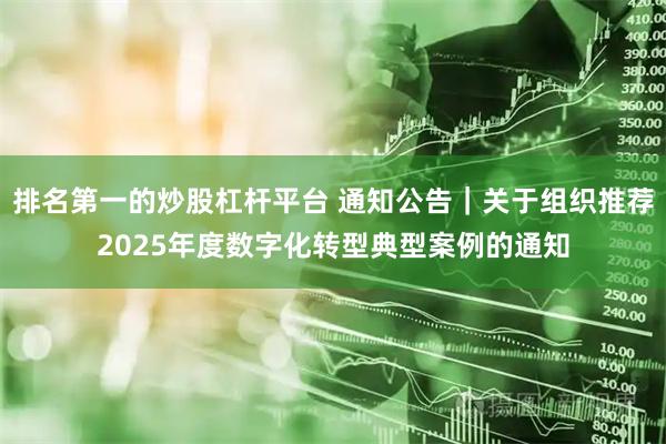 排名第一的炒股杠杆平台 通知公告｜关于组织推荐2025年度数字化转型典型案例的通知